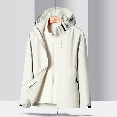 美式机能户外冲锋衣三合一男款潮牌痞帅高领夹克大码防风防水外套商品大图