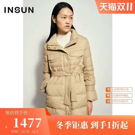 恩裳商场同款冬季时尚轻薄微蓬松保暖休闲百搭白鹅绒羽绒服女图片