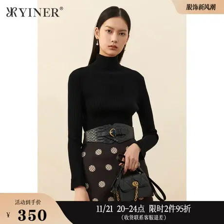 【1996系列】YINER音儿女装冬季高领纯羊毛针织衫商品大图