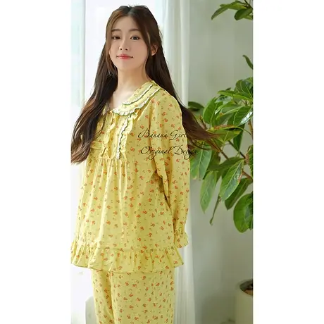 Bananagirl【抑菌】碎花甜美女睡衣长袖长裤套宽松家居服可外穿女商品大图