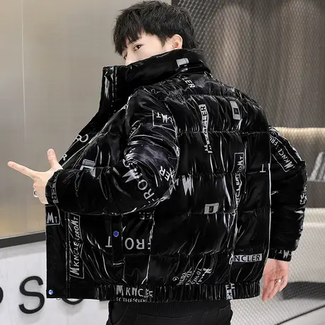 亮皮羽绒棉服男潮牌2023冬季新款韩版潮流加厚棉袄子立领棉衣外套商品大图