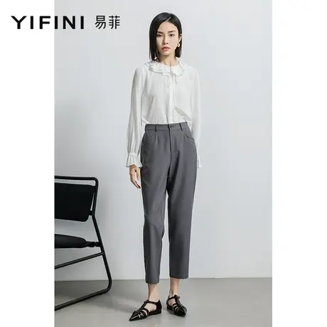Yifini/易菲春秋新款时尚经典直筒裤小脚裤九分裤子休闲长裤商品大图