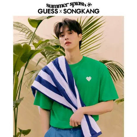 GUESS夏男士纯色简约字母重磅T恤-MN2K8490商品大图