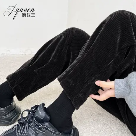 灯芯绒束脚裤女高腰春秋季宽松老爹裤显瘦萝卜裤百搭条绒哈伦裤潮商品大图