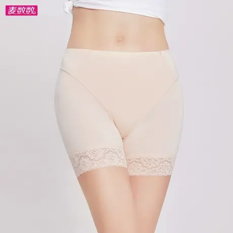 收腹提臀安全裤女无痕束腰中腰美体收胯平角裤莫代尔棉防走光2合1商品大图