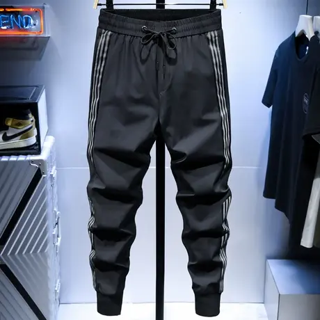 秋季新款时尚潮牌工装裤男宽松束脚男士休闲长裤子男冰丝百搭速干商品大图