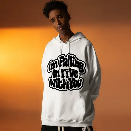 Nuthink欧美高街潮牌宽松字母连帽卫衣男春秋款大码潮流男装外套商品大图