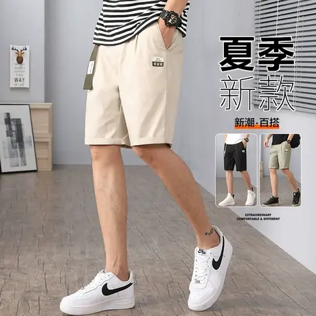 卡其色日系工装短裤子夏季男裤宽松薄款五分休闲裤男士中裤沙滩裤商品大图