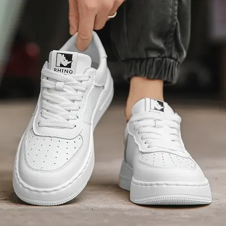莆田男鞋春夏季潮流纯白休闲板鞋男款厚底学生运动小白鞋2024新款商品大图