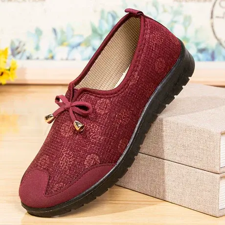 老北京布鞋女防滑老人鞋圆头中老年软底妈妈鞋单鞋春秋款老太太鞋图片