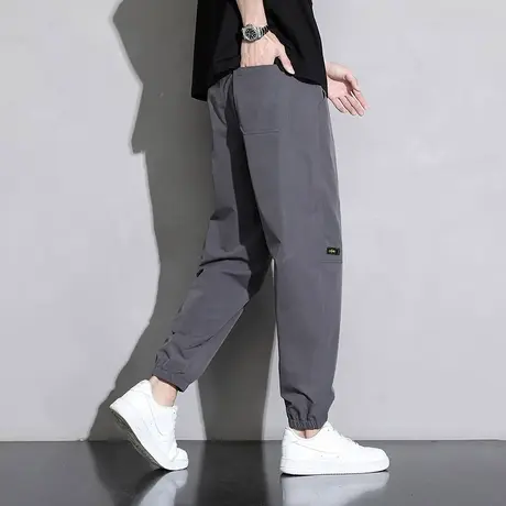唐狮灰色休闲长裤男士春秋款裤子修身时尚潮流工装裤青少年运动裤商品大图