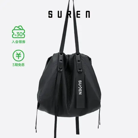 素人SUREN 春秋新款女原创设计单肩斜挎通勤骑行户外托特包4319图片
