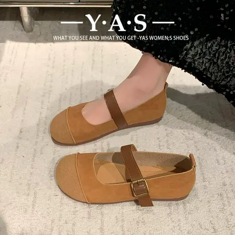 法式一字扣玛丽珍鞋女鞋2024新款夏季文艺复古小皮鞋软底平底单鞋图片