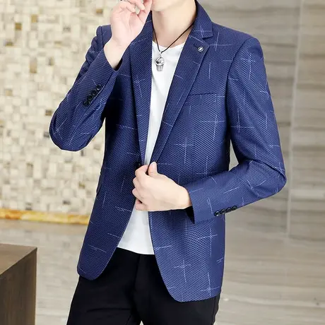 男士秋季2022新款休闲西服潮流高级感男装韩版痞帅百搭小西装外套商品大图