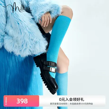 【明星同款】妙丽新款晚晚鞋厚底甜酷机械玛丽珍女单鞋201ZAAQ2商品大图