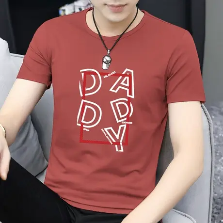 莫代尔短袖t恤男2023新款夏季潮牌速干凉感冰丝半袖印花圆领体恤商品大图