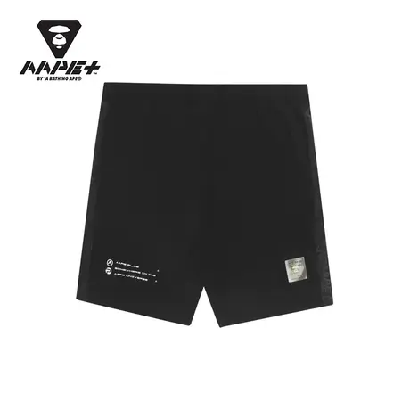 AAPE+运动男装春夏字母印花纯色拼接休闲短裤6882XXI商品大图