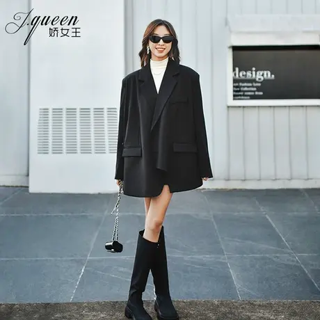 西装外套女2023秋季新款oversize宽松显瘦小众设计感宽肩小西服商品大图