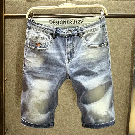 猫须复古牛仔五分裤男修身韩版潮流休闲短裤男夏季百搭中裤潮牌薄商品大图