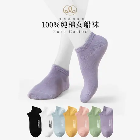 三针袜子女船袜纯棉浅口隐形春秋款运动不掉跟女士短袜防臭吸汗商品大图