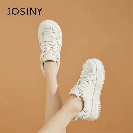 Josiny/卓诗尼小白鞋女2024年新款春季增高软底舒适学生通勤板鞋商品大图
