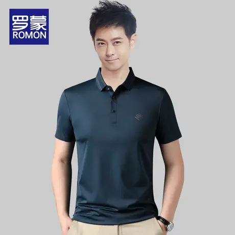 罗蒙冰丝超薄2023夏季新款短袖t恤男士翻领polo衫气质保罗衫衣服图片