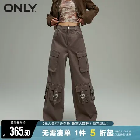 ONLY冬季时尚百搭高腰显瘦阔腿工装休闲裤女|123414065商品大图