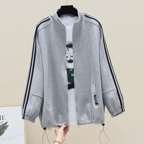 欧洲站2023春装新款卫衣上衣欧货潮韩版长袖条纹运动风减龄外套潮图片