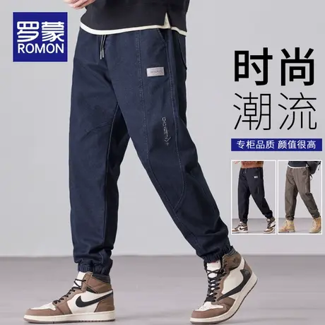 罗蒙束脚休闲裤男生宽松百搭工装裤子男士2023秋冬季新款潮牌长裤商品大图