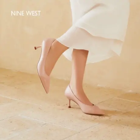 Nine West/玖熙真皮高跟鞋女2025夏季新款高级感尖头优雅法式单鞋图片