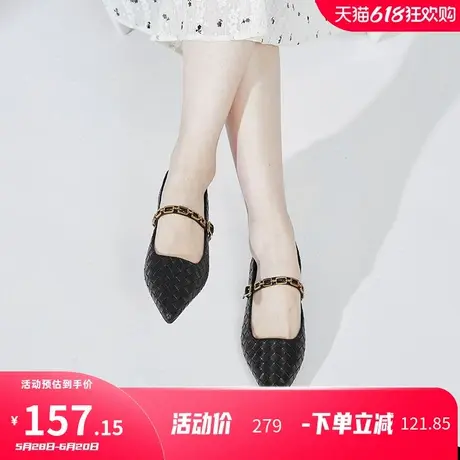 康奈女鞋2025春季新款浅口一字扣带高跟鞋时尚都市约会玛丽珍单鞋图片