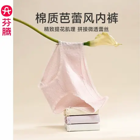 芬腾女士内裤7a级抗菌纯棉内裆中腰三角裤女款透气舒适大码短裤头图片