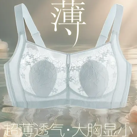 梦芭蒂2025年新款超薄水晶杯内衣女大胸显小无钢圈收副乳文胸夏商品大图