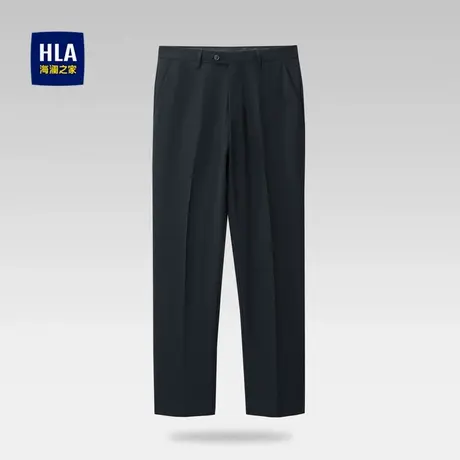 HLA/海澜之家宽松西裤春夏商务通勤正式格子时尚织唛点缀裤子男图片