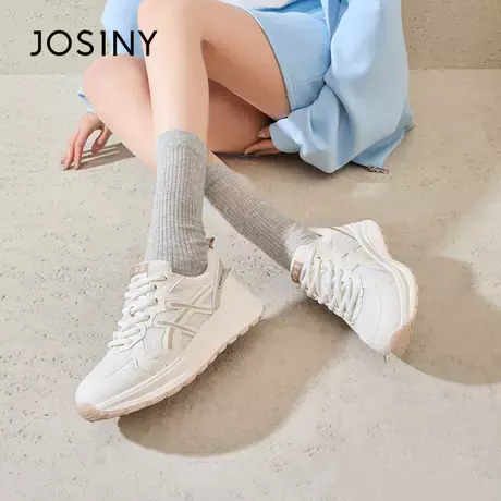 卓诗尼休闲鞋女2025春款新款时尚潮流百搭软底舒适复古系带运动鞋商品大图