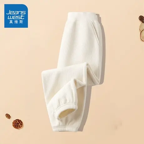 真维斯童装女童裤子2025新款春秋款华夫格长裤春季薄款儿童运动裤商品大图