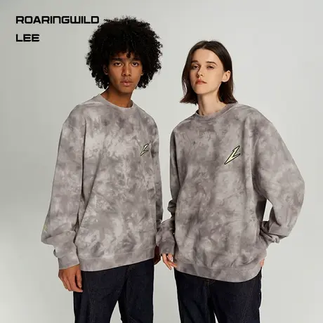 【Lee x ROARINGWILD】23秋冬新品舒适版灰色印花男女同款卫衣潮商品大图