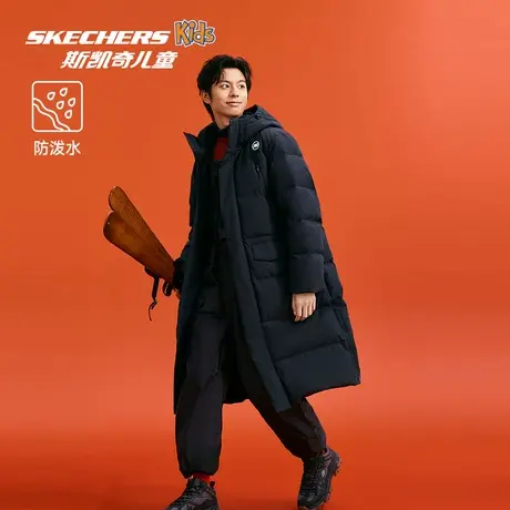 Skechers斯凯奇男子防水保暖加厚羽绒服冬季新款长款连帽连帽外套商品大图