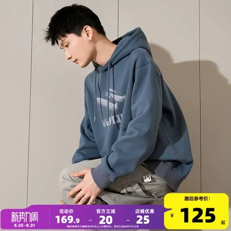 唐狮2025春秋季新款连帽卫衣男生宽松帽衫美式上衣服ins外套潮牌图片