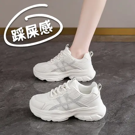 厚底老爹鞋女2025新款白色增高百搭休闲运动鞋商品大图