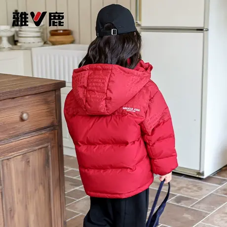 雅鹿亲子装2025新款儿童羽绒服短款男童女童大童宝宝加厚洋气外套商品大图