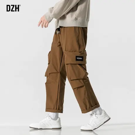 男士美式卡其色工装裤潮牌男2023新款秋款宽松直筒裤冲锋裤伞兵裤商品大图
