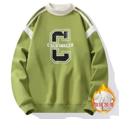 冬季加绒加厚卫衣男士休闲长袖T恤潮流潮牌保暖青少年学生打底衫图片