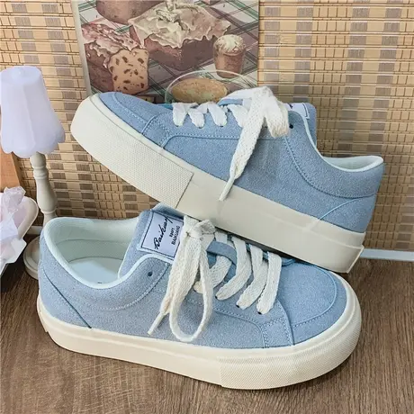 Betoo 帆布鞋女ulzzang百搭2023新款厚底小白鞋子女ins潮板鞋图片