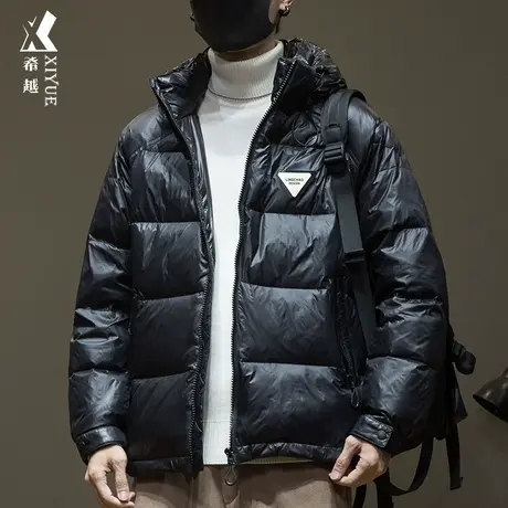 希越户外防水连帽棉衣外套男2023冬季保暖加厚鸭绒棉服宽松大码潮图片