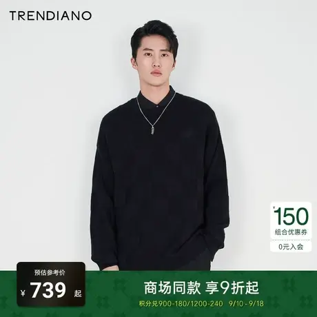 TRENDIANO官方2023新款春季男装套头针织衫毛衣商品大图