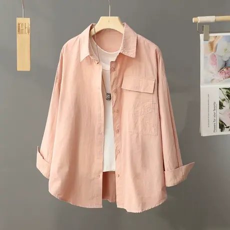 法式上衣2024年新款春季纯棉衬衫薄外套女别致独特设计感小众衬衣图片