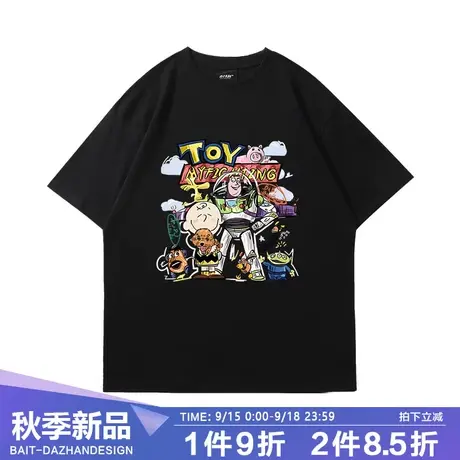 日系oversize宽松复古卡通t恤女夏宽松潮牌学院风慵懒半袖ins潮商品大图