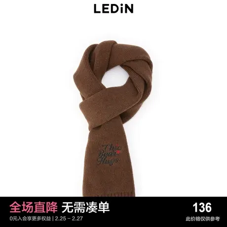 【商场同款】乐町冬季新款字母ins加厚保暖围巾C2YBD4313商品大图