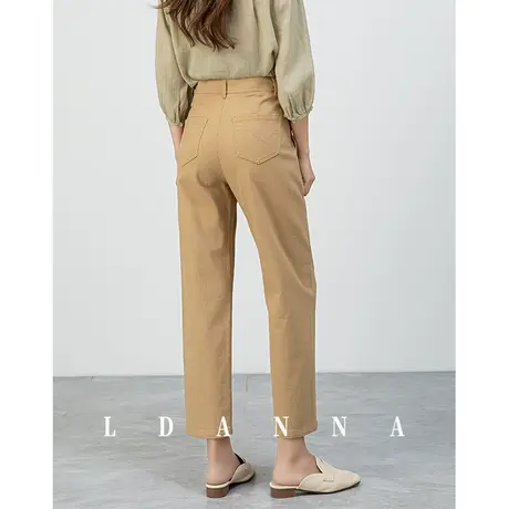 卡其色裤子女2024新款春秋小个子休闲九分哈伦裤今年流行的镰刀裤商品大图